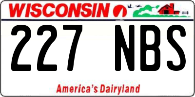 WI license plate 227NBS