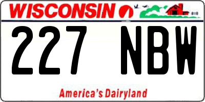 WI license plate 227NBW