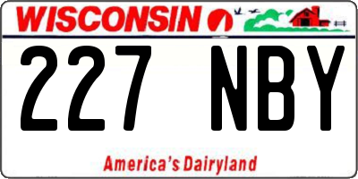 WI license plate 227NBY