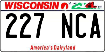 WI license plate 227NCA