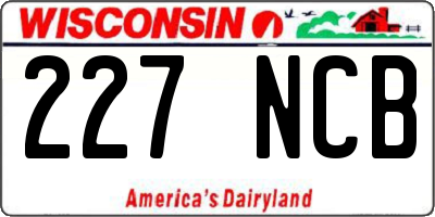 WI license plate 227NCB