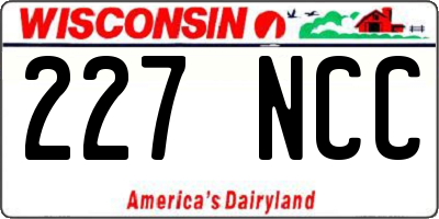 WI license plate 227NCC