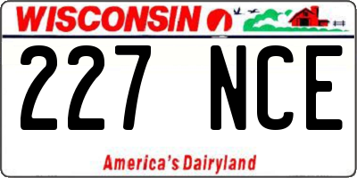 WI license plate 227NCE