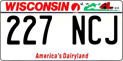 WI license plate 227NCJ