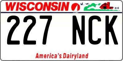 WI license plate 227NCK