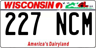WI license plate 227NCM