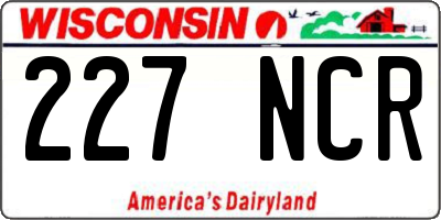 WI license plate 227NCR