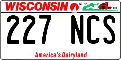 WI license plate 227NCS