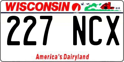 WI license plate 227NCX