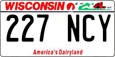 WI license plate 227NCY
