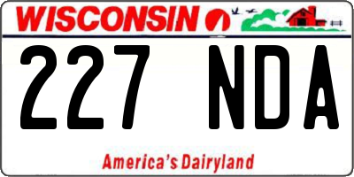 WI license plate 227NDA