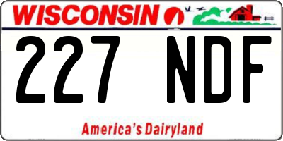 WI license plate 227NDF