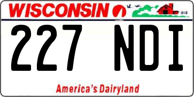 WI license plate 227NDI