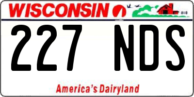 WI license plate 227NDS