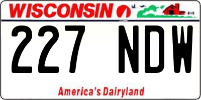 WI license plate 227NDW