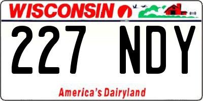WI license plate 227NDY