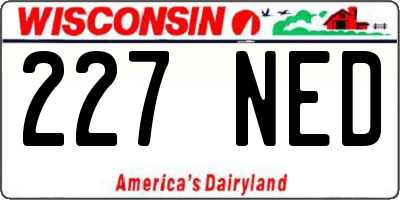 WI license plate 227NED