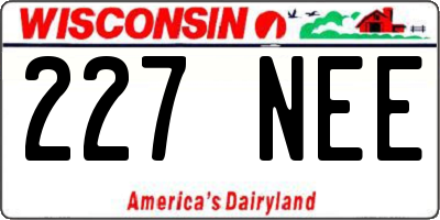 WI license plate 227NEE