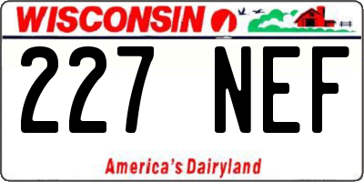WI license plate 227NEF