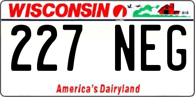 WI license plate 227NEG