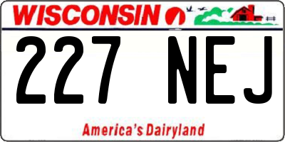 WI license plate 227NEJ