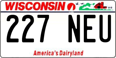 WI license plate 227NEU