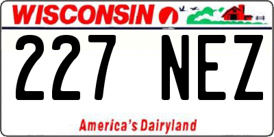 WI license plate 227NEZ