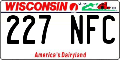 WI license plate 227NFC