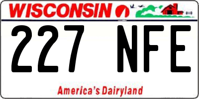 WI license plate 227NFE