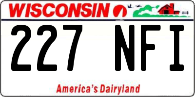 WI license plate 227NFI