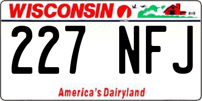 WI license plate 227NFJ