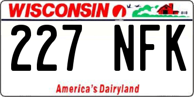 WI license plate 227NFK