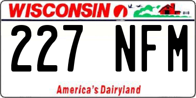 WI license plate 227NFM