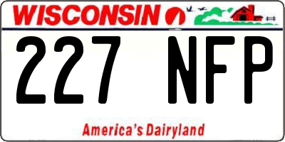 WI license plate 227NFP