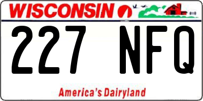 WI license plate 227NFQ