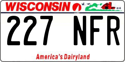 WI license plate 227NFR