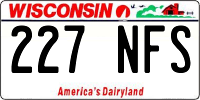 WI license plate 227NFS