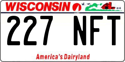 WI license plate 227NFT