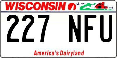WI license plate 227NFU