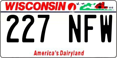 WI license plate 227NFW
