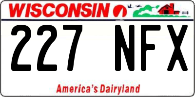 WI license plate 227NFX