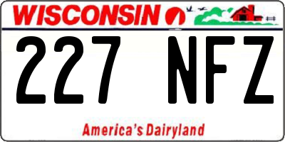 WI license plate 227NFZ