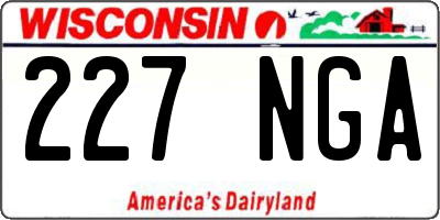 WI license plate 227NGA