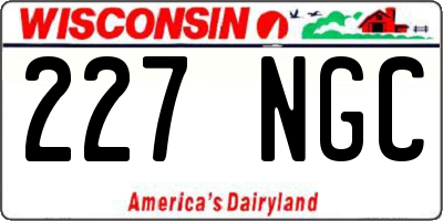 WI license plate 227NGC