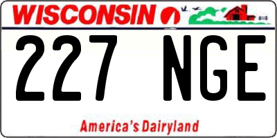 WI license plate 227NGE