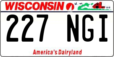 WI license plate 227NGI