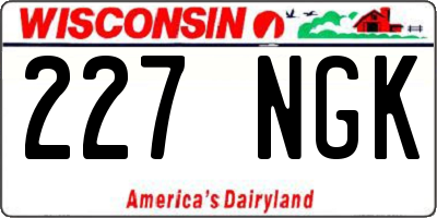 WI license plate 227NGK