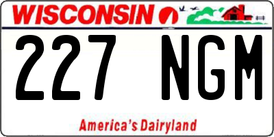 WI license plate 227NGM