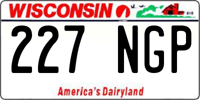 WI license plate 227NGP