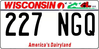 WI license plate 227NGQ